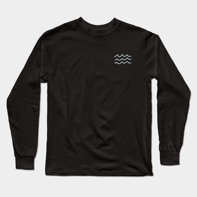 Minimal Waves Long Sleeve T-Shirt by Ashleigh Green Studios